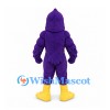 Bird Mascot Costume in Purple with Muscular Body and Yellow Beak