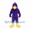 Bird Mascot Costume in Purple with Muscular Body and Yellow Beak