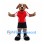 Dog Mascot Costume in Brown with Red and White Sports Jersey
