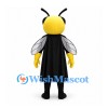 Bee Superhero Mascot Costume in Yellow and Black with Cape and Wings