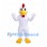 Chicken Mascot Costume in White with Red Comb and Yellow Feet