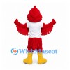 Cardinal Mascot Costume in Red with White Shirt and Red Shorts