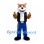 Cougar Mascot Costume in Tan with Black Vest and Blue Trousers