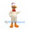 Duck Mascot Costume in Cream with White Hat and Red Bow Tie