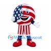 Ball Mascot Costume with American Flag Pattern and Striped Shorts