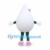 Egg Mascot Costume in White with Pink Bow and Green Legs