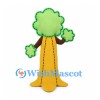 Tree Mascot Costume with Yellow Trunk and Green Leaf Canopy