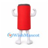 Mailbox Mascot Costume in Red with Black Top and White Sleeves