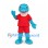Dolphin Mascot Costume in Teal with Red Sports Uniform
