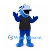 Dolphin Mascot Costume in Blue with Black Shirt