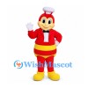 Bee Mascot Costume in Red and Yellow with White Chef Hat