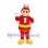 Bee Mascot Costume in Red and Yellow with White Chef Hat