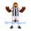 Hawk Mascot Costume in Brown with Black and White Striped Sports Uniform