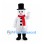 Snowman Mascot Costume in White with Black Top Hat and Red Scarf