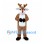 Reindeer Mascot Costume in Brown with Red Nose and White Belly