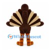 Turkey Mascot Costume in Brown with Large Fan Tail and Orange Feet