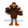 Turkey Mascot Costume in Brown with Large Fan Tail and Orange Feet