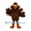 Turkey Mascot Costume in Brown with Large Fan Tail and Orange Feet