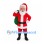 Santa Claus Mascot Costume in Red Suit with White Beard and Green Sack