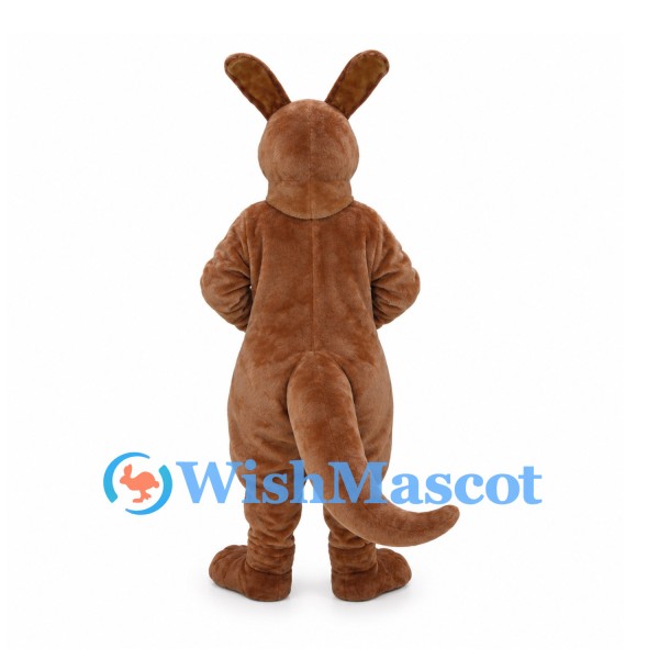Kangaroo Mascot Costume in Brown with Tan Belly and Pouch