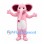 Elephant Mascot Costume in Pink with Long Trunk and Large Ears