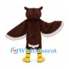 Owl Mascot Costume in Brown with Spread Wings and Yellow Feet