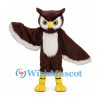 Owl Mascot Costume in Brown with Spread Wings and Yellow Feet