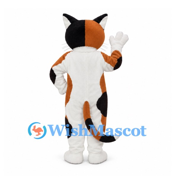 Calico Cat Mascot Costume in White Orange and Black