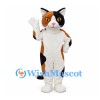 Calico Cat Mascot Costume in White Orange and Black