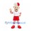 Boy Mascot Costume with Red and White Spiked Hair and Sports Uniform