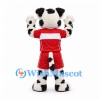 Dalmatian Mascot Costume in White and Black with Red Sports Uniform