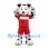 Dalmatian Mascot Costume in White and Black with Red Sports Uniform