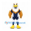 Eagle Mascot Costume in Gold and White with Navy Sports Uniform