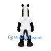 Horse Mascot Costume in Black with White Sports Uniform and White Mane