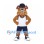 Bulldog Mascot Costume in Brown with White Sports Jersey and Navy Cap