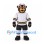 Bear Mascot Costume in Brown with White Hockey Uniform and Helmet