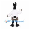 Ostrich Mascot Costume in Black and White with White Shirt and Gray Shorts