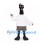 Ostrich Mascot Costume in Black and White with White Shirt and Gray Shorts