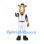Horse Mascot Costume in Tan with White Baseball Uniform and Navy Cap