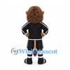 Lion Mascot Costume in Brown with Black Sports Uniform