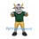 Bull Mascot Costume in Gray with Green Football Jersey and Gold Trousers