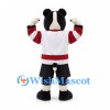 Badger Mascot Costume in Black and White with Red Trim Hockey Jersey