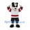 Badger Mascot Costume in Black and White with Red Trim Hockey Jersey