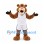 Cougar Mascot Costume in Brown with White Basketball Uniform