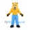 Cougar Mascot Costume in Yellow with Muscular Torso and Blue Trousers