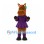 Horse Mascot Costume in Brown with Purple Dress and Orange Mane