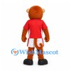 Monkey Mascot Costume in Orange with Red Sports Shirt and White Shorts