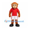 Monkey Mascot Costume in Orange with Red Sports Shirt and White Shorts