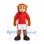 Monkey Mascot Costume in Orange with Red Sports Shirt and White Shorts