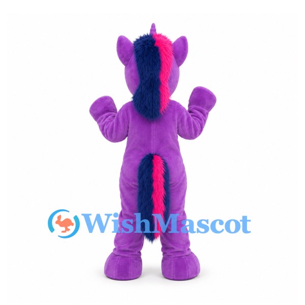 Unicorn Mascot Costume in Purple with Pink and Navy Mane